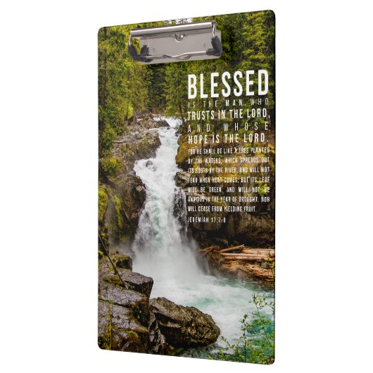 Jeremia 17:7-8 Christelijke Bijbel Schrift Natuur Klembord (Links)