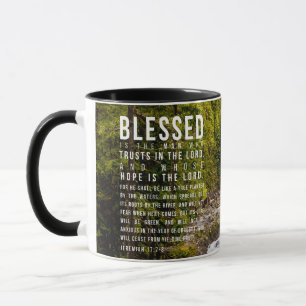 Jeremia 17:7-8 Christelijke Bijbel Schrift Natuur Mok