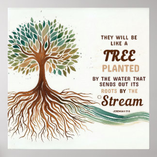 Jeremia 17:8 Christelijk poster