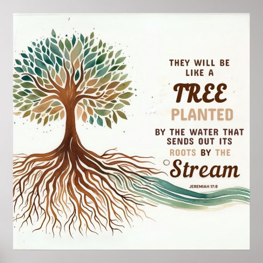 Jeremia 17:8 Christelijk poster (Voorkant)