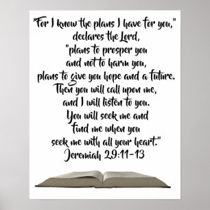 Jeremia 29:11-13 Vertrouw God Bijbel Poster