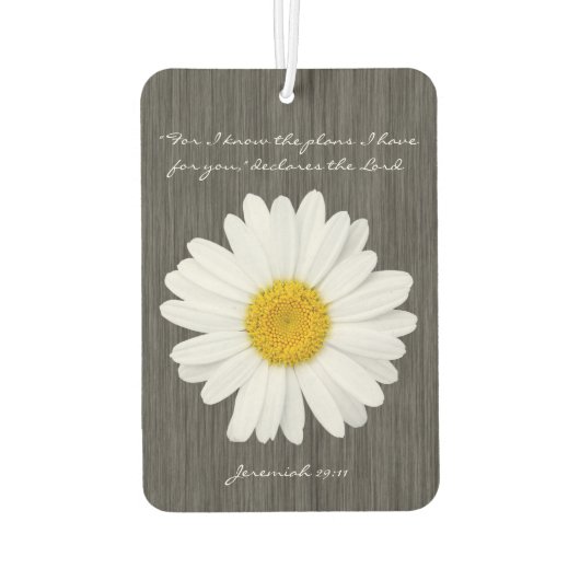 Jeremia 29:11 Bijbel Verse met Rustieke Daisy Luchtverfrisser (Achterkant)