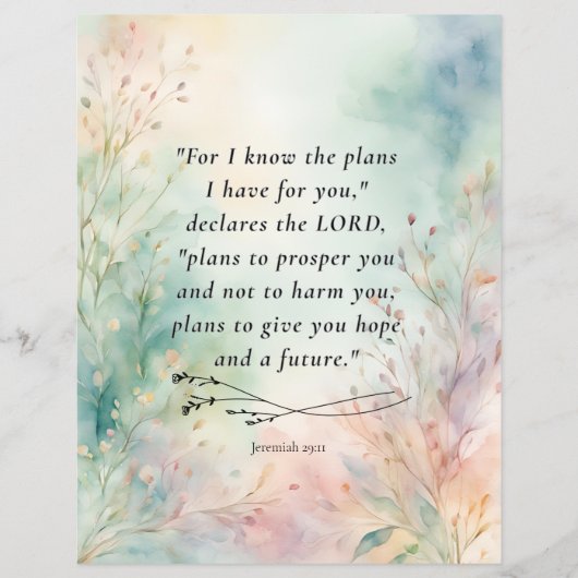 Jeremia 29:11 Bijbelvers Afbeelding Flyer (Voorkant)