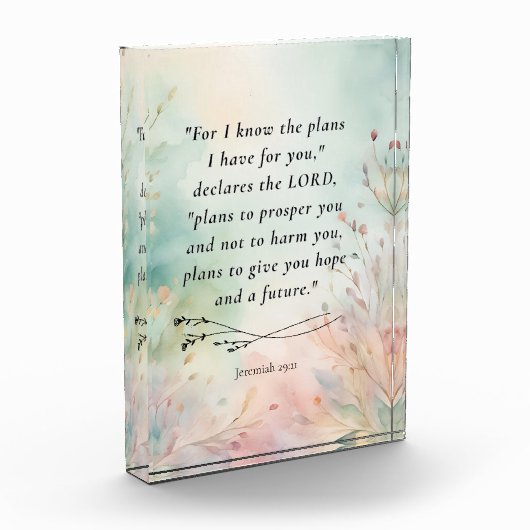 Jeremia 29:11 Bijbelvers Afbeelding Fotoblokken (Links)