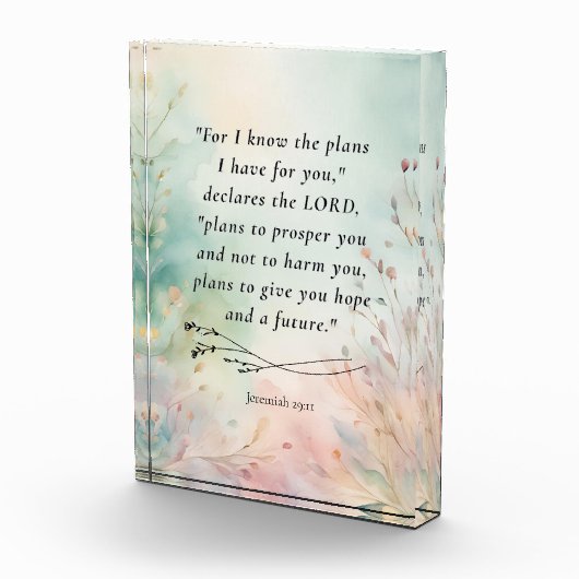 Jeremia 29:11 Bijbelvers Afbeelding Fotoblokken (Rechts)