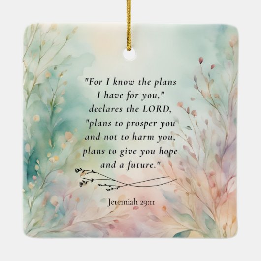 Jeremia 29:11 Bijbelvers Afbeelding Keramisch Ornament (Achterkant)