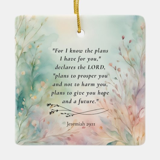 Jeremia 29:11 Bijbelvers Afbeelding Keramisch Ornament (Voorkant)