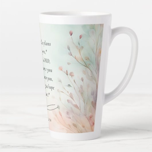 Jeremia 29:11 Bijbelvers Afbeelding Latte Mok (Rechts)