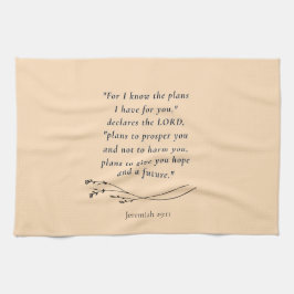Jeremia 29:11 Bijbelvers Afbeelding Theedoek