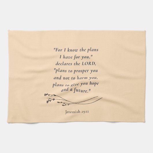Jeremia 29:11 Bijbelvers Afbeelding Theedoek (Horizontaal)