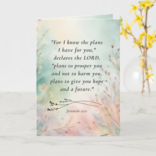  Jeremia 29:11 Bijbelvers Kaart (Gele Bloem)