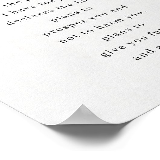 Jeremia 29:11, Bijbelvers Poster (Hoek)