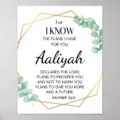 Jeremia 29:11 Eucalyptus personaliseren Poster (Voorkant)