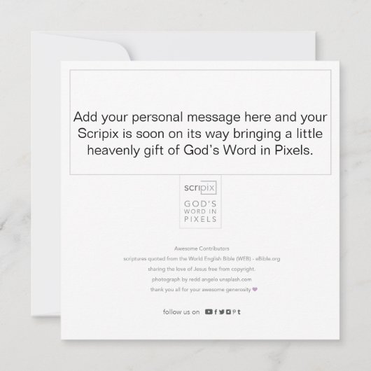 JEREMIA 29:11 GOD'S BELOFTEN SCRIPIX kaart (Achterkant)