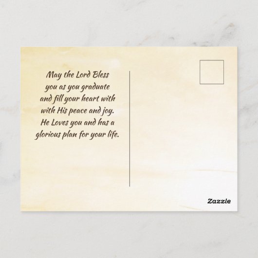 Jeremia 29:11 "Ik ken de plannen" Afstuderen Briefkaart (Achterkant)