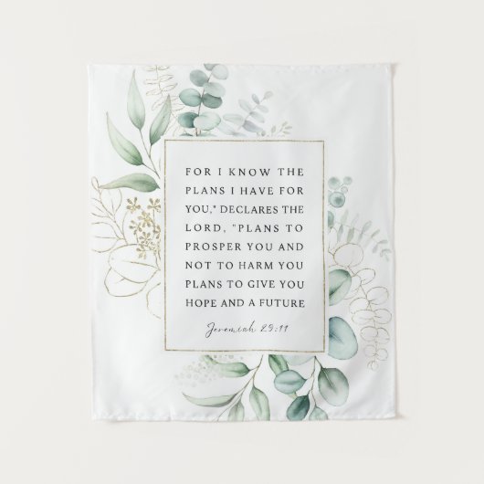 Jeremia 29:11 Ik ken de plannen die Ik voor u heb Wandkleed (Voorkant)