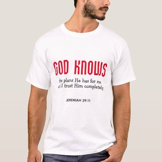 Jeremia 29:11 Inspirerend Schrift Christelijk T-shirt (Voorkant)