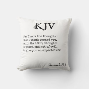Jeremia 29:11 KJV Bijbelcitaat - Kan Worden Aangep Kussen