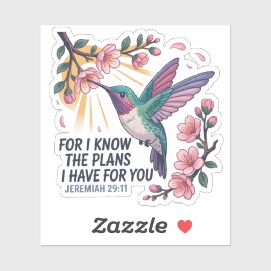 Jeremia 29:11 Kolibrie Sticker (Vel)