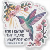 Jeremia 29:11 Kolibrie Sticker (Voorkant)