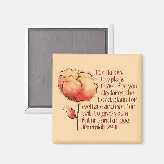 Jeremia 29:11 Magneet — Want ik ken de plannen... (Voorkant / Achterkant)