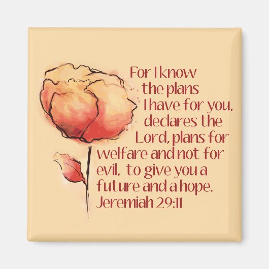 Jeremia 29:11 Magneet — Want ik ken de plannen... (Voorkant)