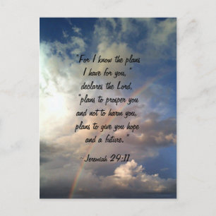 Jeremia 29:11 Regenboog Briefkaart