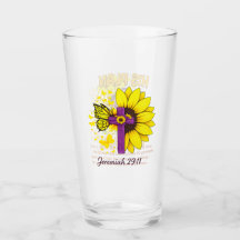 Jeremia 29:11 Sunflower Kruis Glas Tumbler
