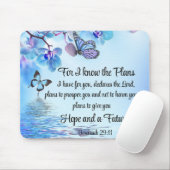 Jeremia 29:11 Tropische Orchideeën Vlinderbijbel Muismat (Met muis)