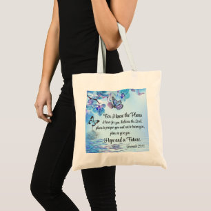 Jeremia 29:11 Tropische Orchideeën Vlinderbijbel Tote Bag