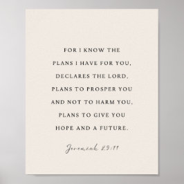 Jeremia 29:11 Want Ik ken de plannen Poster