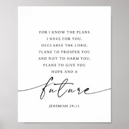 Jeremia 29:11 Want Ik ken de plannen Poster
