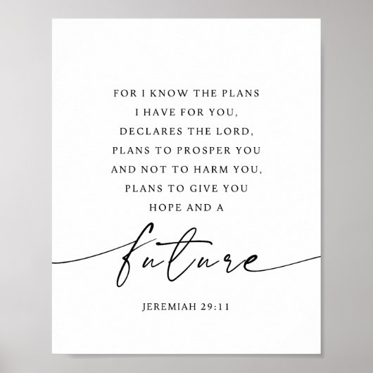Jeremia 29:11 Want Ik ken de plannen Poster (Voorkant)