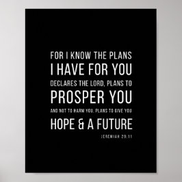 Jeremia 29:11 Want Ik ken de plannen Poster