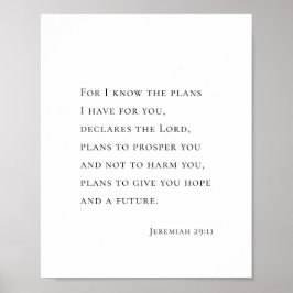 Jeremia 29:11 Want Ik ken de plannen Poster