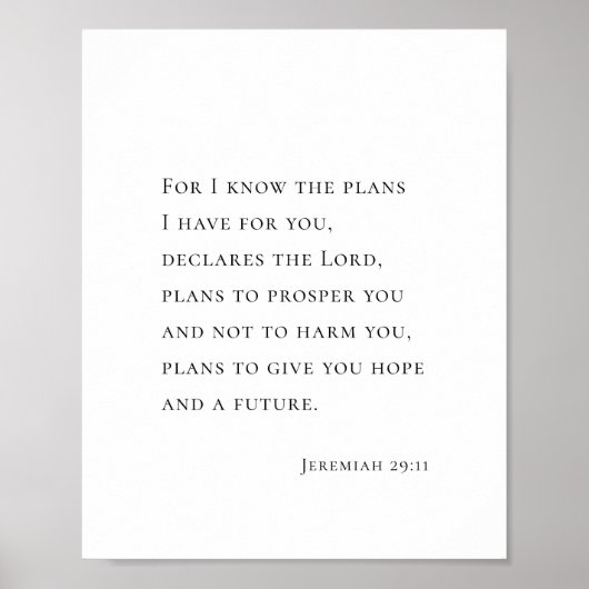 Jeremia 29:11 Want Ik ken de plannen Poster (Voorkant)