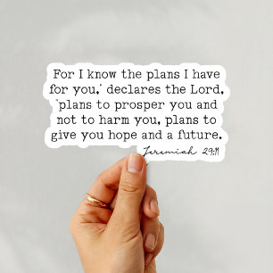 Jeremia 29:11 Want ik ken de plannen Sticker
