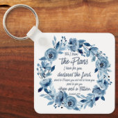 Jeremia 29:11 Want ik ken de plannen van de blauwe Sleutelhanger (Voorkant)