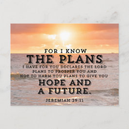 Jeremia 29:11 Want ik ken de Plannen Zonsopgang Briefkaart