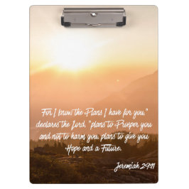 Jeremia 29:11 Want ik ken de Plannen Zonsopgang Klembord