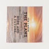 Jeremia 29:11 Want ik ken de Plannen Zonsopgang Wandkleed (Voorkant (horizontaal))