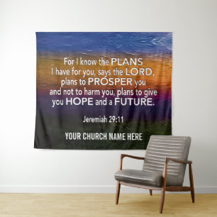 Jeremia 29:11 WANT IK WEET WELKE PLANNEN Wandkleed