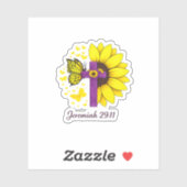Jeremia 29:11 Zonnebloem Cross Sticker – Christeli (Vel)
