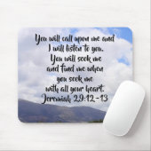 Jeremia 29:12-13 Bijbelvers op wolken Muismat (Met muis)