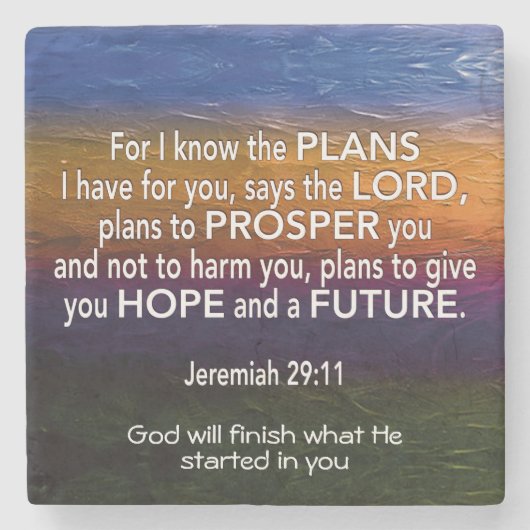 Jeremia 29 IK KEN DE Inspirerend PLANNEN Stenen Onderzetter (Voorkant)