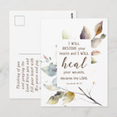 Jeremia 30 17 Ik zal uw gezondheid Bijbel herstell Briefkaart (Voorkant / Achterkant)