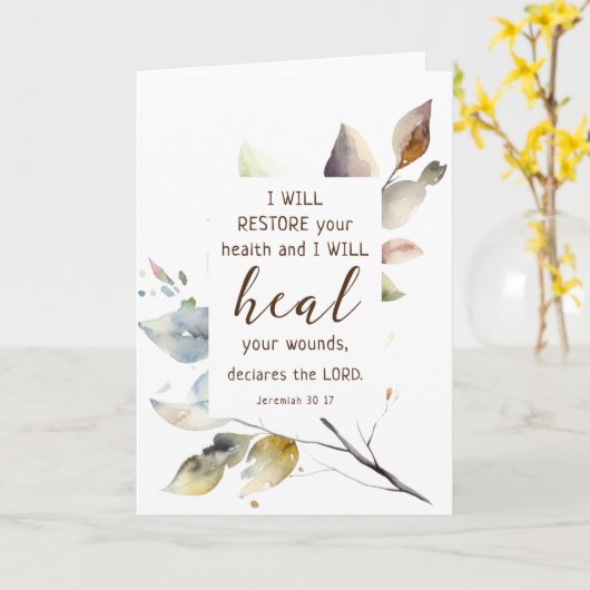 Jeremia 30 17 Ik zal uw gezondheid Bijbel herstell Kaart (Gele Bloem)