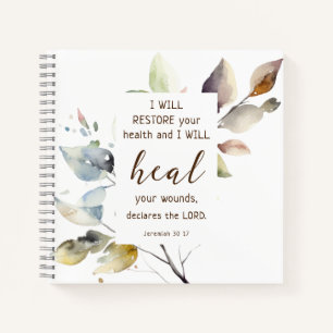 Jeremia 30 17 Ik zal uw wonden genezen Bijbelvers Notitieboek