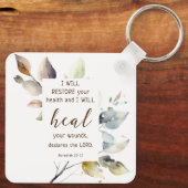 Jeremia 30 17 Ik zal uw wonden genezen Bijbelvers Sleutelhanger (Achterkant)