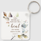 Jeremia 30 17 Ik zal uw wonden genezen Bijbelvers Sleutelhanger (Achterkant)